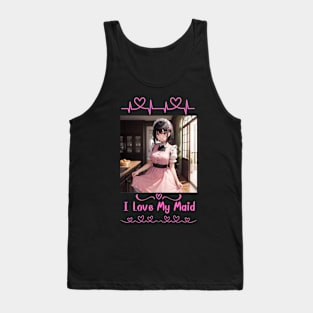 I Love My Maid Heart Anime Girl Tank Top